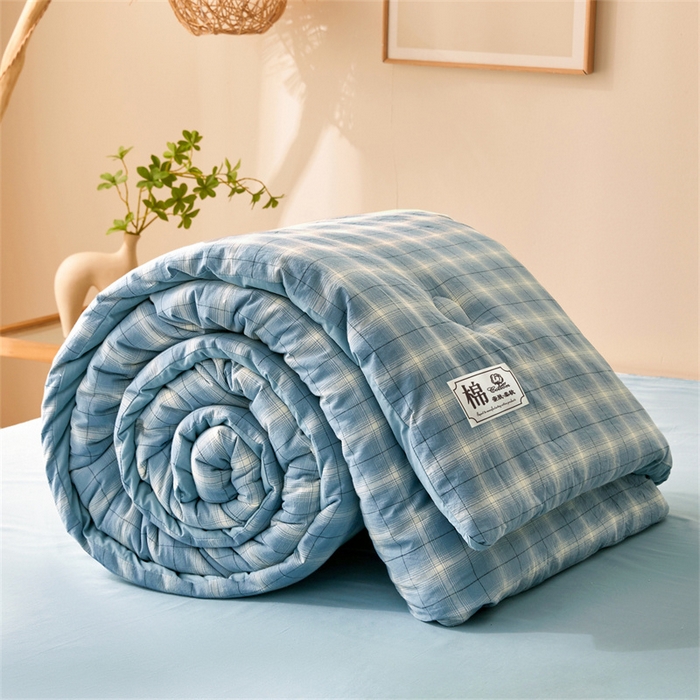 91家纺网 家纺一手货源 找家纺 晓时候 2025新款A类水洗棉冬被新疆棉花被夏被春秋被四季被子被芯 海蓝格