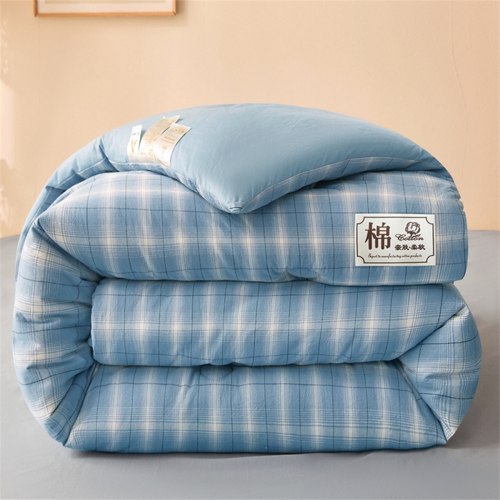 91家纺网 家纺一手货源 找家纺 晓时候 2025新款A类水洗棉冬被新疆棉花被夏被春秋被四季被子被芯 海蓝格