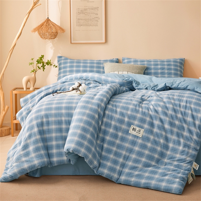 91家纺网 家纺一手货源 找家纺 晓时候 2025新款A类水洗棉冬被新疆棉花被夏被春秋被四季被子被芯 海蓝格