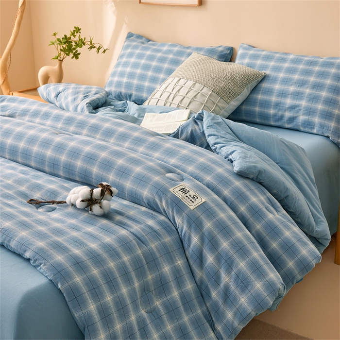 91家纺网 家纺一手货源 找家纺 晓时候 2025新款A类水洗棉冬被新疆棉花被夏被春秋被四季被子被芯 海蓝格