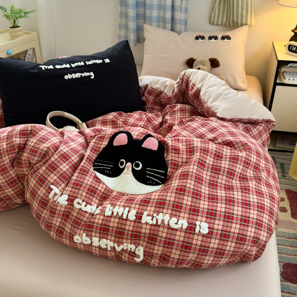 91家纺网 家纺一手货源 找家纺 （总）一霖家纺 2025新款高克重云朵棉毛巾绣印绣四件套-小清新-第四波小清新系列