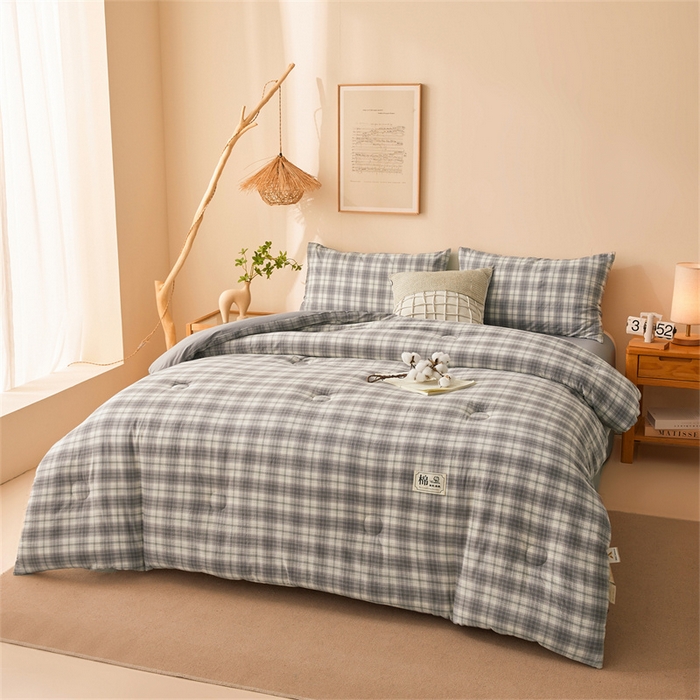 91家纺网 家纺一手货源 找家纺 晓时候 2025新款A类水洗棉冬被新疆棉花被夏被春秋被四季被子被芯 可可灰