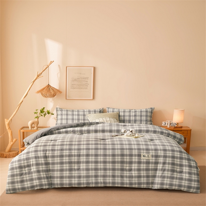 91家纺网 家纺一手货源 找家纺 晓时候 2025新款A类水洗棉冬被新疆棉花被夏被春秋被四季被子被芯 可可灰