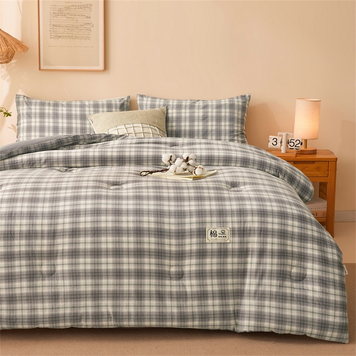 91家纺网 家纺一手货源 找家纺 晓时候 2025新款A类水洗棉冬被新疆棉花被夏被春秋被四季被子被芯 可可灰