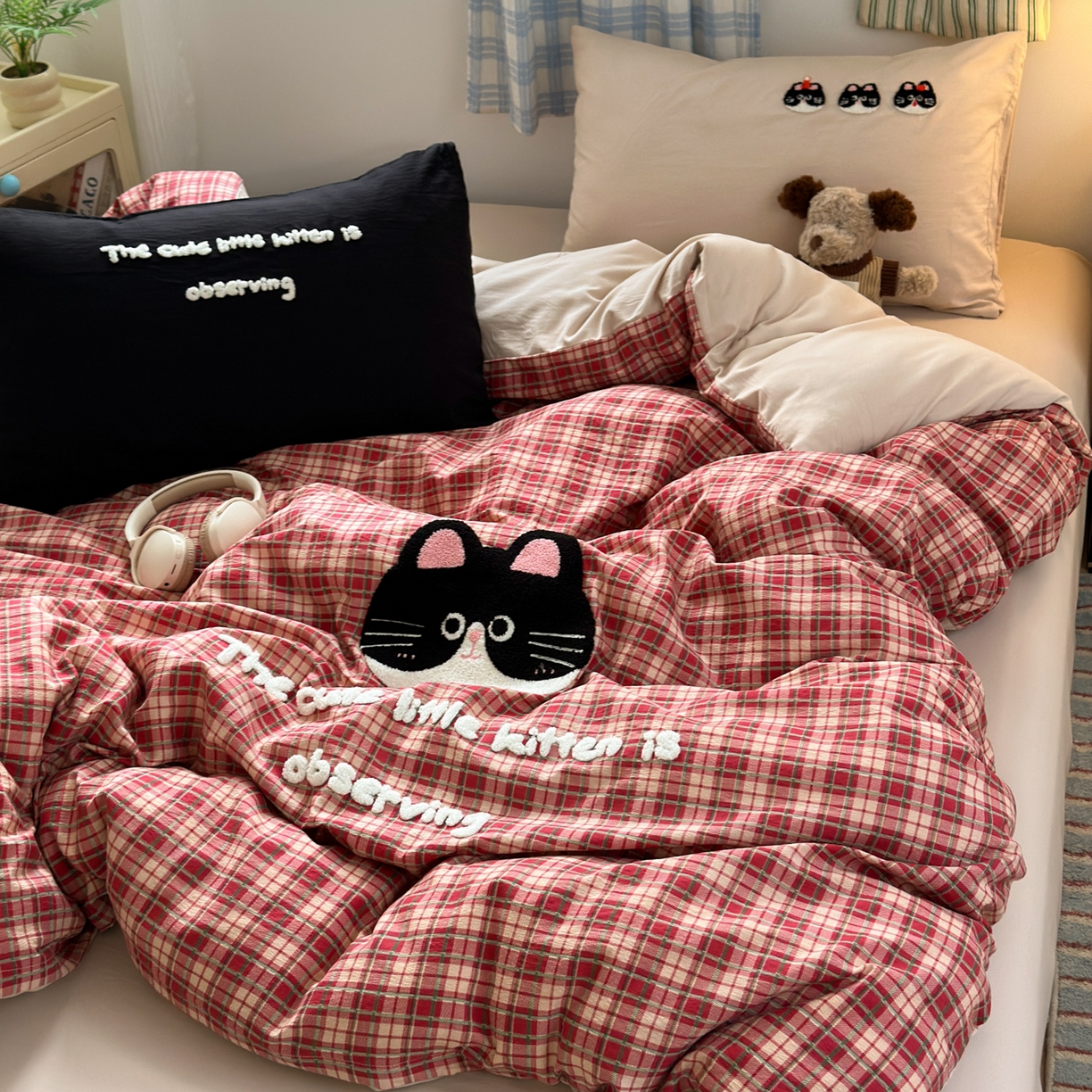 91家纺网 家纺一手货源 找家纺 （总）一霖家纺 2025新款高克重云朵棉毛巾绣印绣四件套-小清新-第四波小清新系列