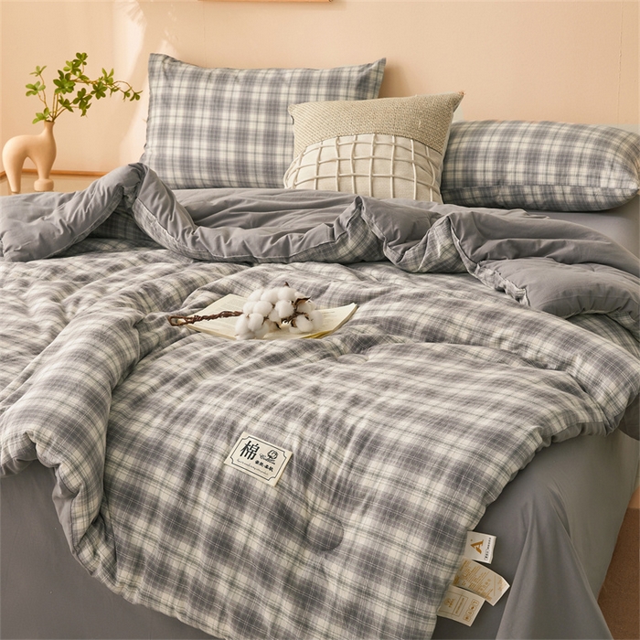 91家纺网 家纺一手货源 找家纺 晓时候 2025新款A类水洗棉冬被新疆棉花被夏被春秋被四季被子被芯 可可灰