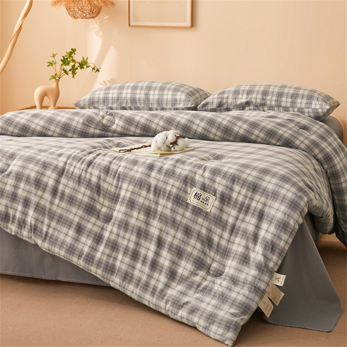 91家纺网 家纺一手货源 找家纺 晓时候 2025新款A类水洗棉冬被新疆棉花被夏被春秋被四季被子被芯 可可灰