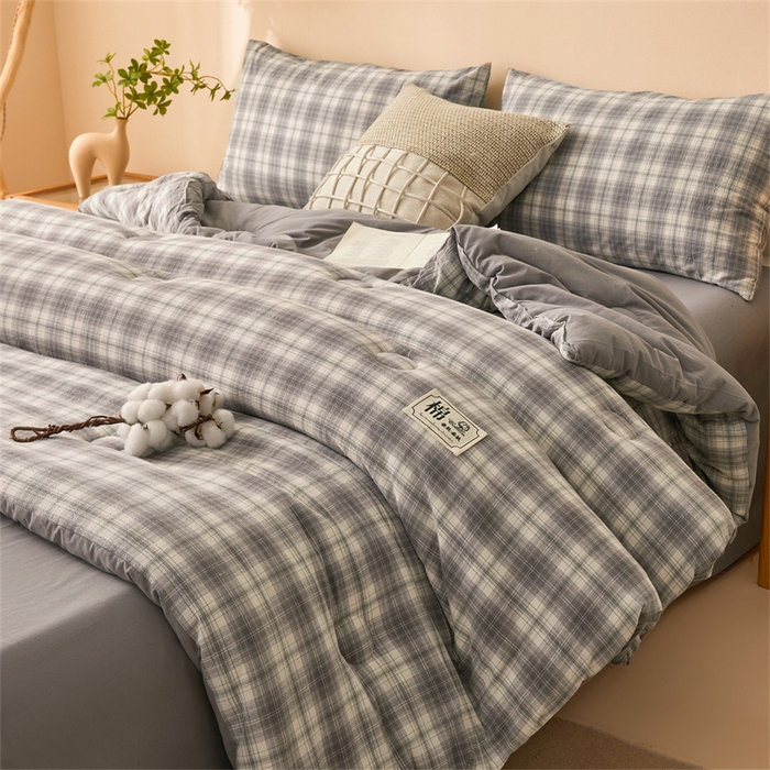 91家纺网 家纺一手货源 找家纺 晓时候 2025新款A类水洗棉冬被新疆棉花被夏被春秋被四季被子被芯 可可灰