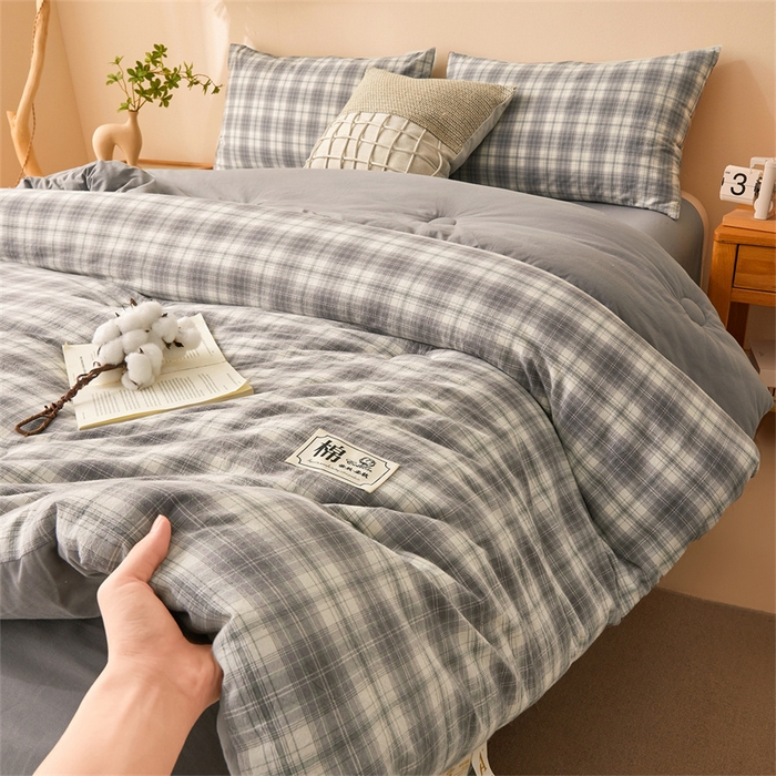 91家纺网 家纺一手货源 找家纺 晓时候 2025新款A类水洗棉冬被新疆棉花被夏被春秋被四季被子被芯 可可灰