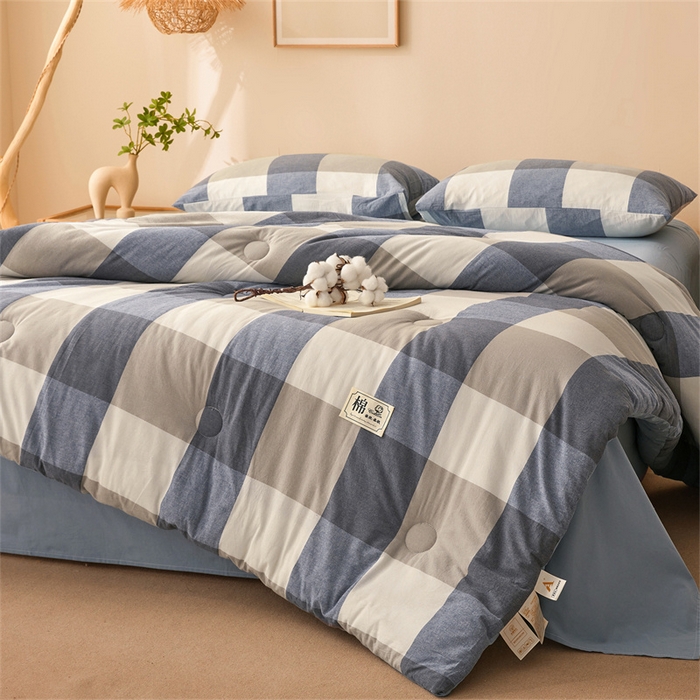 91家纺网 家纺一手货源 找家纺 晓时候 2025新款A类水洗棉冬被新疆棉花被夏被春秋被四季被子被芯 莫奈蓝