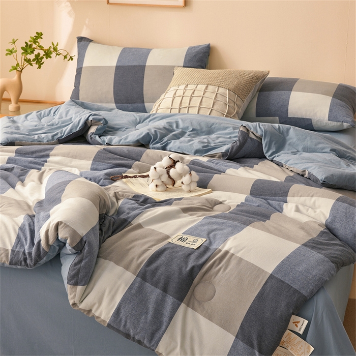 91家纺网 家纺一手货源 找家纺 晓时候 2025新款A类水洗棉冬被新疆棉花被夏被春秋被四季被子被芯 莫奈蓝
