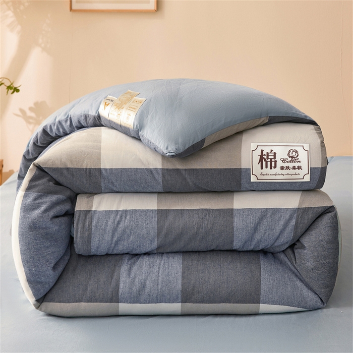 91家纺网 家纺一手货源 找家纺 晓时候 2025新款A类水洗棉冬被新疆棉花被夏被春秋被四季被子被芯 莫奈蓝
