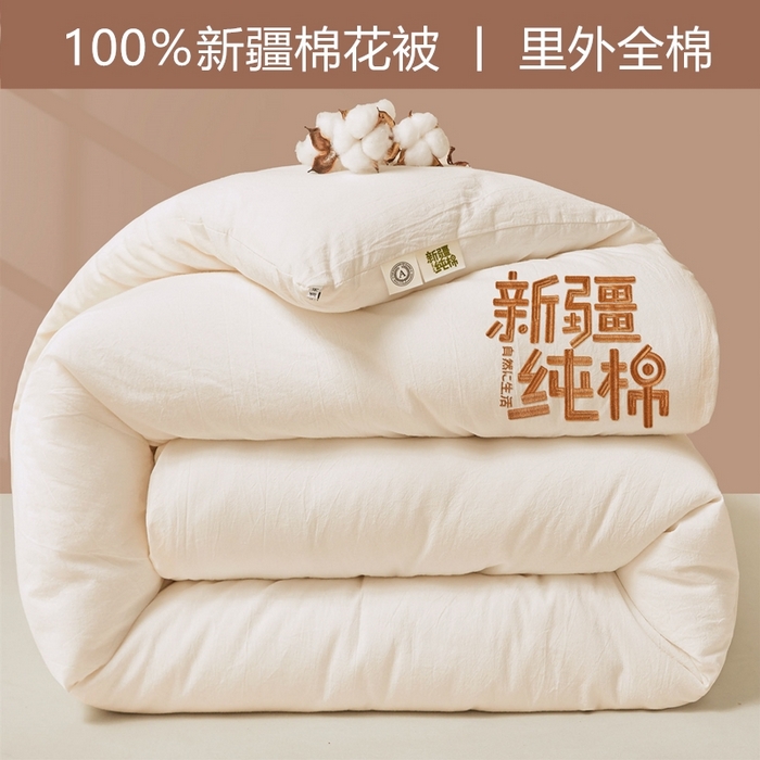 91家纺网 家纺一手货源 找家纺 （总）美梦里 2025新款刺绣款100％里外纯棉棉花冬被