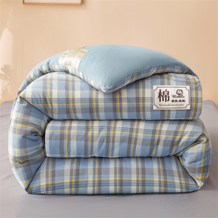 91家纺网 家纺一手货源 找家纺 晓时候 2025新款A类水洗棉冬被新疆棉花被夏被春秋被四季被子被芯 莫妮蓝