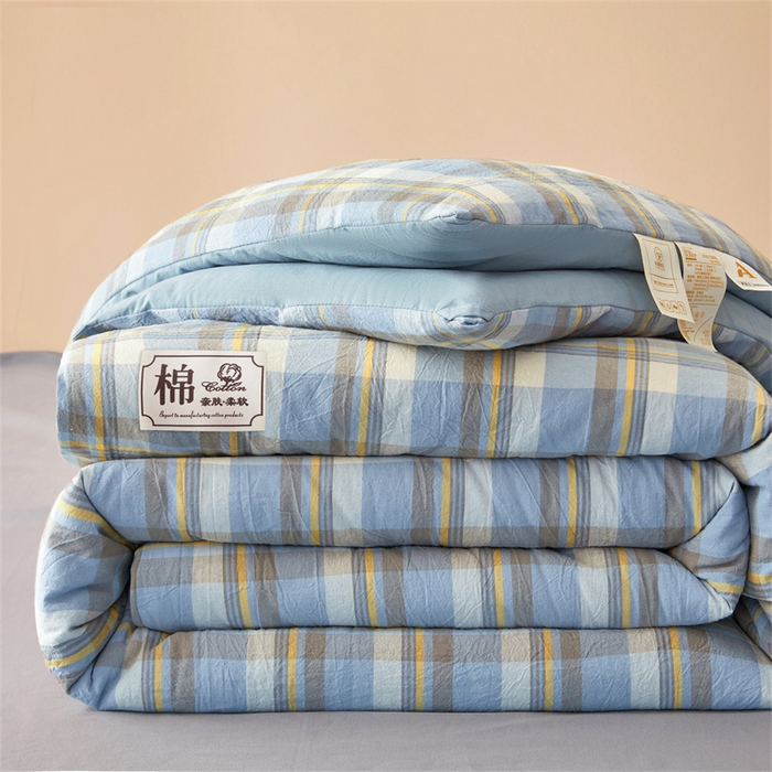 91家纺网 家纺一手货源 找家纺 晓时候 2025新款A类水洗棉冬被新疆棉花被夏被春秋被四季被子被芯 莫妮蓝