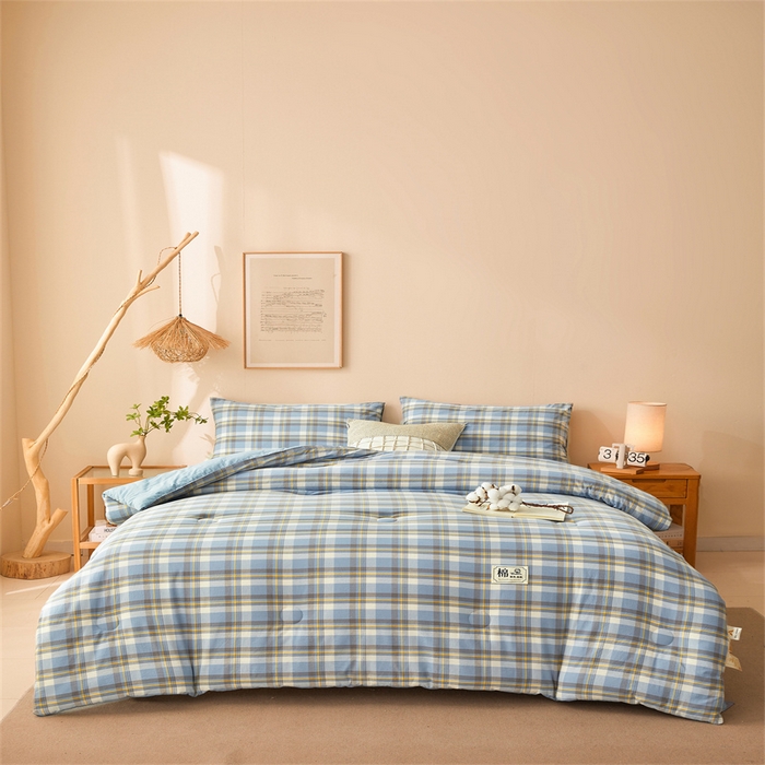 91家纺网 家纺一手货源 找家纺 晓时候 2025新款A类水洗棉冬被新疆棉花被夏被春秋被四季被子被芯 莫妮蓝