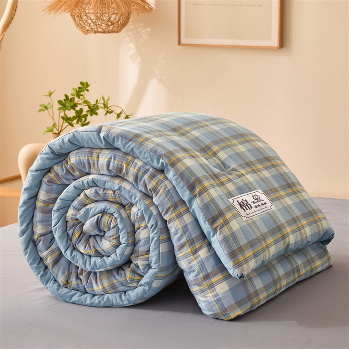 91家纺网 家纺一手货源 找家纺 晓时候 2025新款A类水洗棉冬被新疆棉花被夏被春秋被四季被子被芯 莫妮蓝