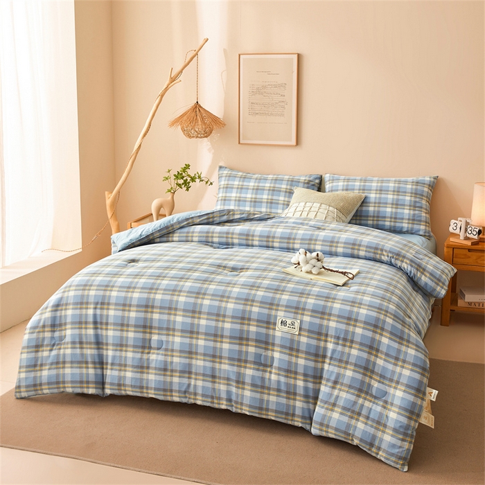 91家纺网 家纺一手货源 找家纺 晓时候 2025新款A类水洗棉冬被新疆棉花被夏被春秋被四季被子被芯 莫妮蓝