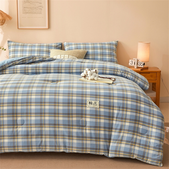 91家纺网 家纺一手货源 找家纺 晓时候 2025新款A类水洗棉冬被新疆棉花被夏被春秋被四季被子被芯 莫妮蓝