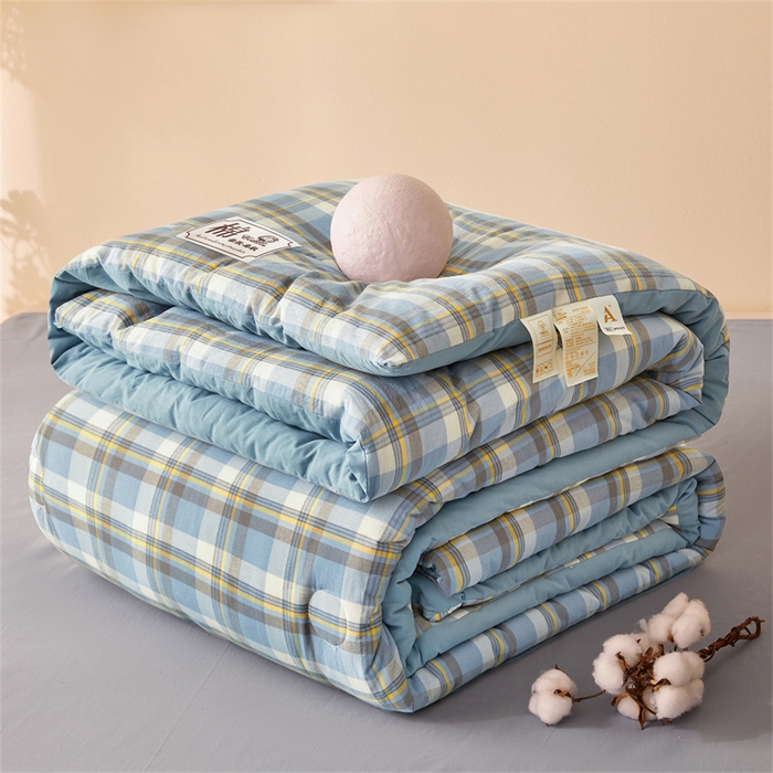 91家纺网 家纺一手货源 找家纺 晓时候 2025新款A类水洗棉冬被新疆棉花被夏被春秋被四季被子被芯 莫妮蓝