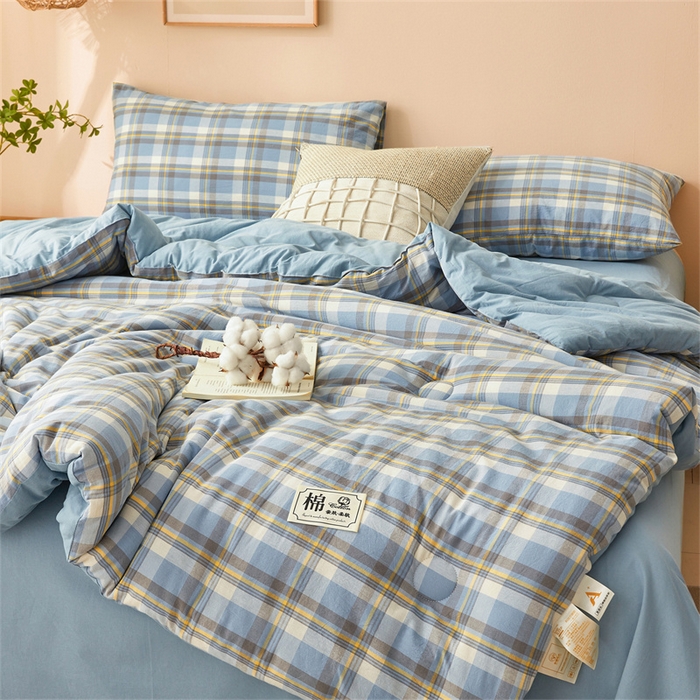 91家纺网 家纺一手货源 找家纺 晓时候 2025新款A类水洗棉冬被新疆棉花被夏被春秋被四季被子被芯 莫妮蓝