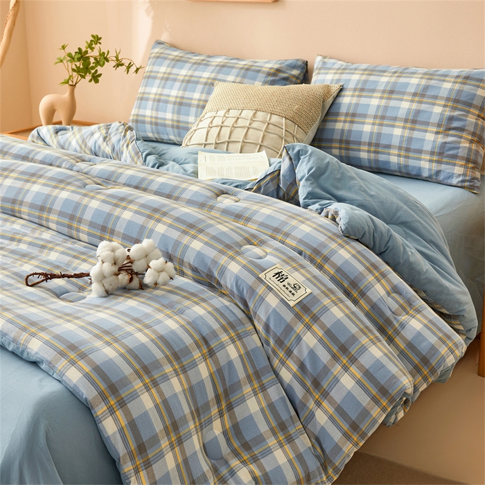 91家纺网 家纺一手货源 找家纺 晓时候 2025新款A类水洗棉冬被新疆棉花被夏被春秋被四季被子被芯 莫妮蓝