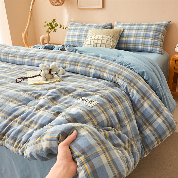91家纺网 家纺一手货源 找家纺 晓时候 2025新款A类水洗棉冬被新疆棉花被夏被春秋被四季被子被芯 莫妮蓝