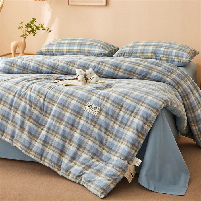 91家纺网 家纺一手货源 找家纺 晓时候 2025新款A类水洗棉冬被新疆棉花被夏被春秋被四季被子被芯 莫妮蓝
