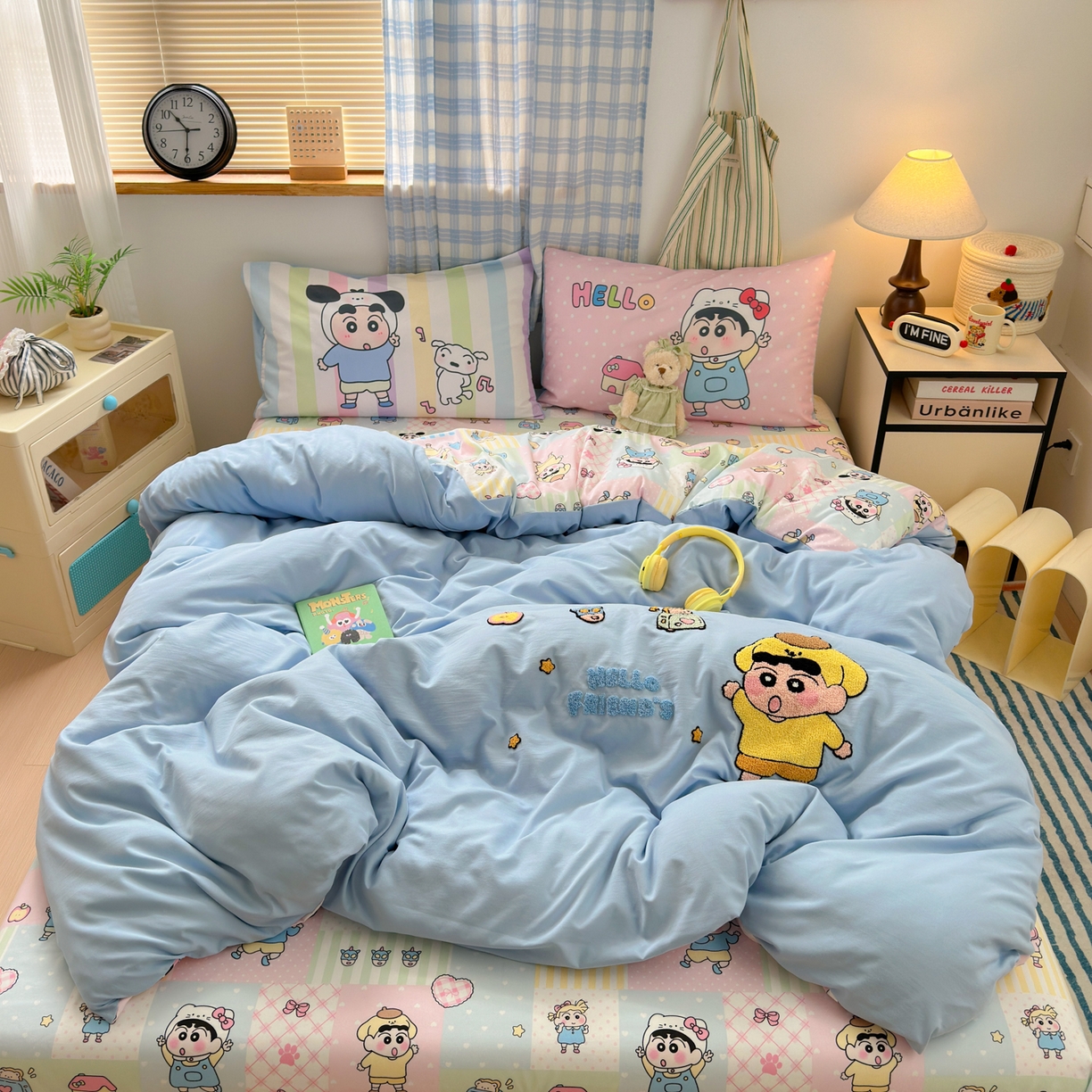 91家纺网 家纺一手货源 找家纺 一霖家纺 2025新款高克重云朵棉毛巾绣印绣四件套-小清新-第四波小清新系列 动感BIUBIU