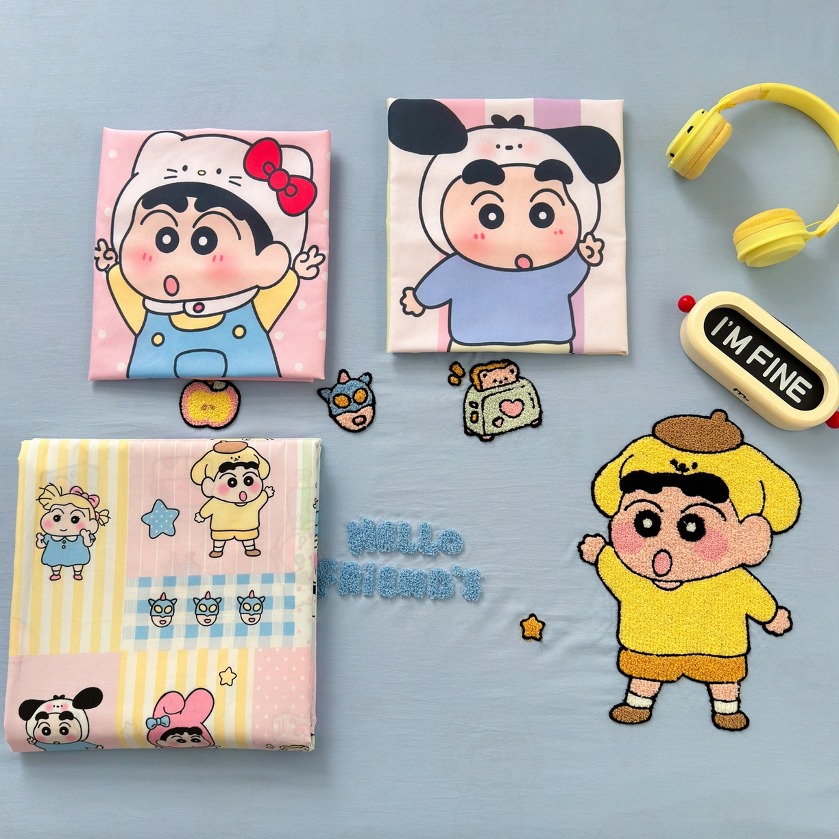 91家纺网 家纺一手货源 找家纺 一霖家纺 2025新款高克重云朵棉毛巾绣印绣四件套-小清新-第四波小清新系列 动感BIUBIU