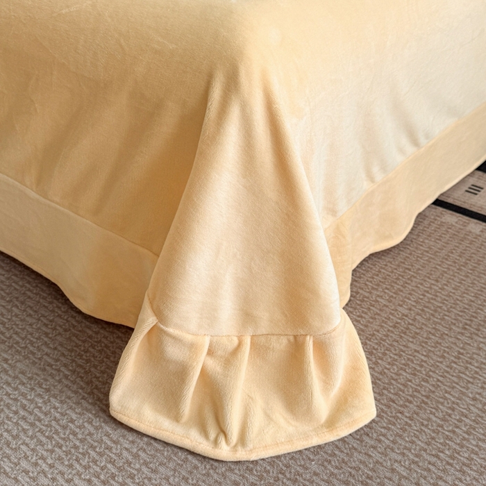 91家纺网 家纺一手货源 找家纺 喜梦缘家纺 2025新款牛奶绒大版贴布绣四件套 富贵花开-麦黄