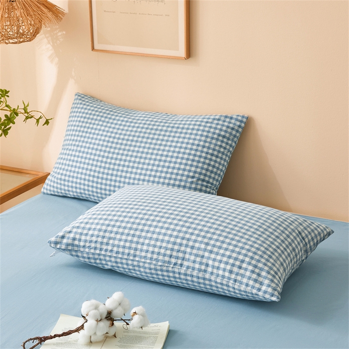 91家纺网 家纺一手货源 找家纺 晓时候 2025新款A类水洗棉冬被新疆棉花被夏被春秋被四季被子被芯 浅蓝小格