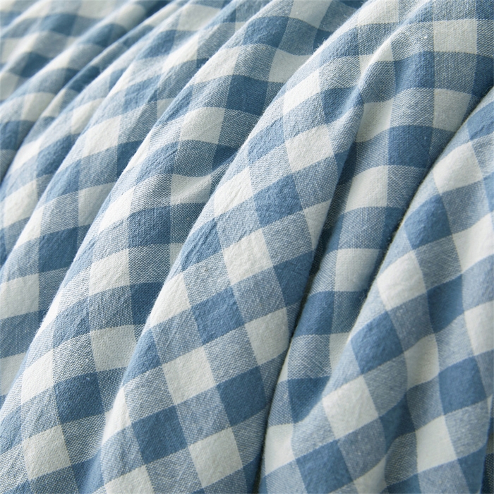 91家纺网 家纺一手货源 找家纺 晓时候 2025新款A类水洗棉冬被新疆棉花被夏被春秋被四季被子被芯 浅蓝小格