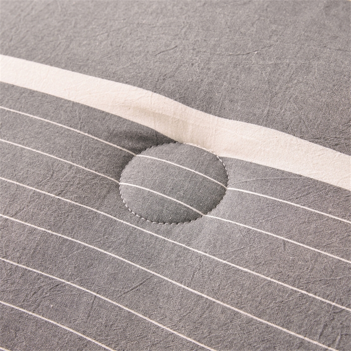 91家纺网 家纺一手货源 找家纺 晓时候 2025新款A类水洗棉冬被新疆棉花被夏被春秋被四季被子被芯 条纹灰