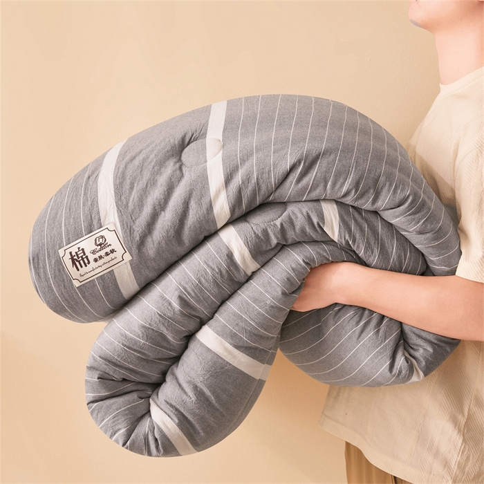 91家纺网 家纺一手货源 找家纺 晓时候 2025新款A类水洗棉冬被新疆棉花被夏被春秋被四季被子被芯 条纹灰