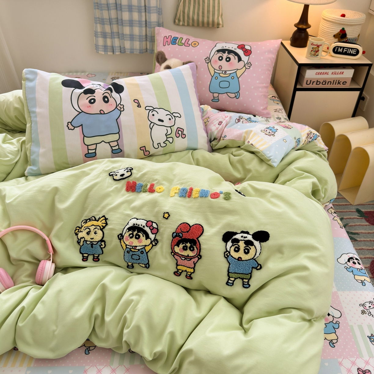 一霖家纺 2025新款高克重云朵棉毛巾绣印绣四件套-小清新-第四波小清新系列 童年趣友