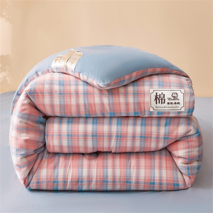 91家纺网 家纺一手货源 找家纺 晓时候 2025新款A类水洗棉冬被新疆棉花被夏被春秋被四季被子被芯 炫彩粉