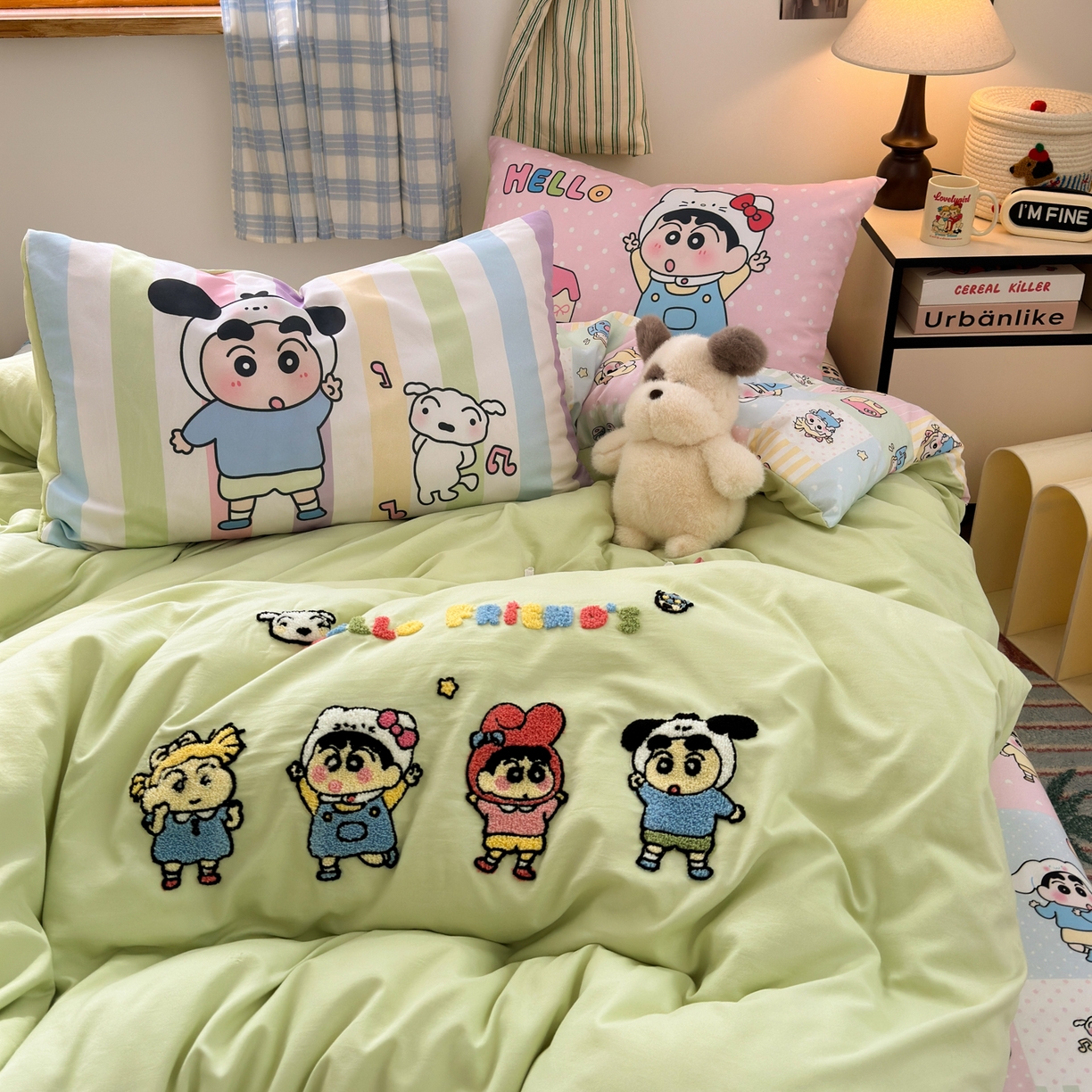 91家纺网 家纺一手货源 找家纺 一霖家纺 2025新款高克重云朵棉毛巾绣印绣四件套-小清新-第四波小清新系列 童年趣友