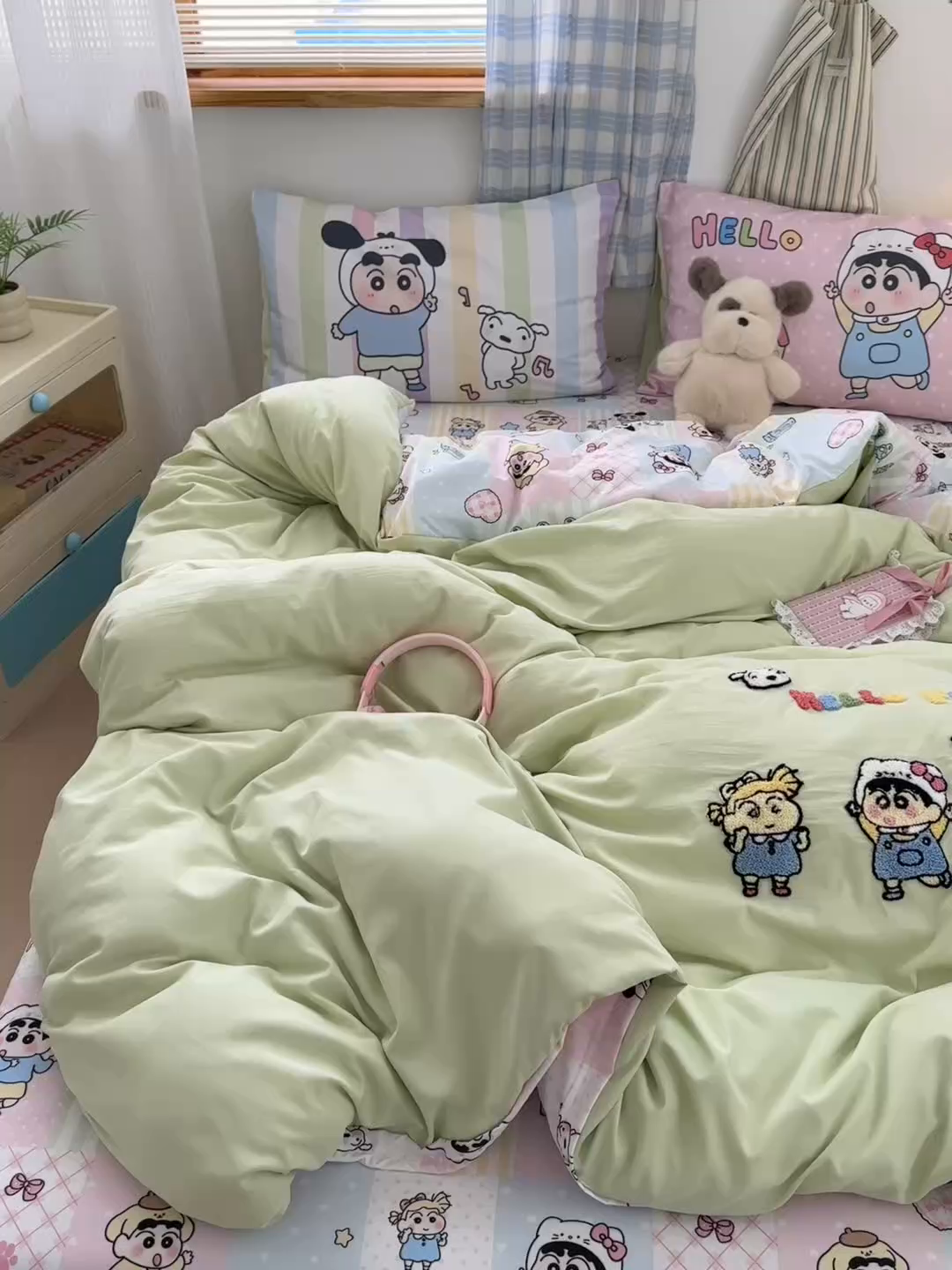 91家纺网 家纺一手货源 找家纺 一霖家纺 2025新款高克重云朵棉毛巾绣印绣四件套-小清新-第四波小清新系列 童年趣友