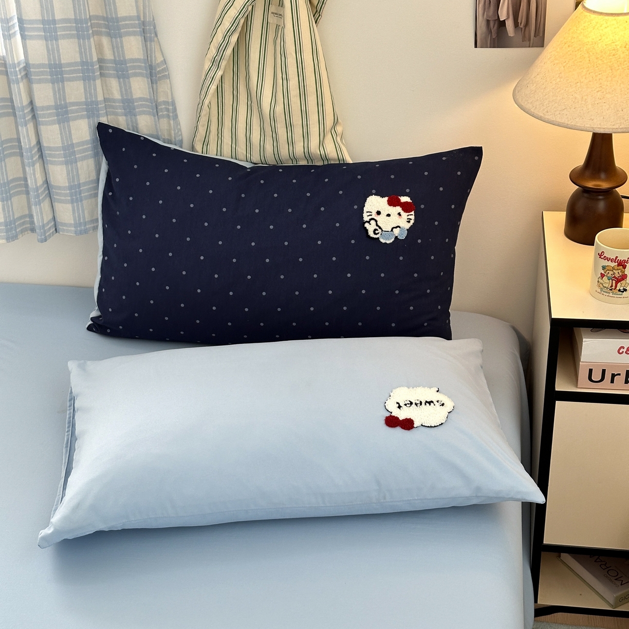 91家纺网 家纺一手货源 找家纺 一霖家纺 2025新款高克重云朵棉毛巾绣印绣四件套-小清新-第四波小清新系列 哇塞萌猫