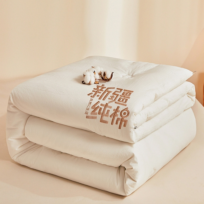 91家纺网 家纺一手货源 找家纺 （总）美梦里 2025新款刺绣款100％里外纯棉棉花冬被