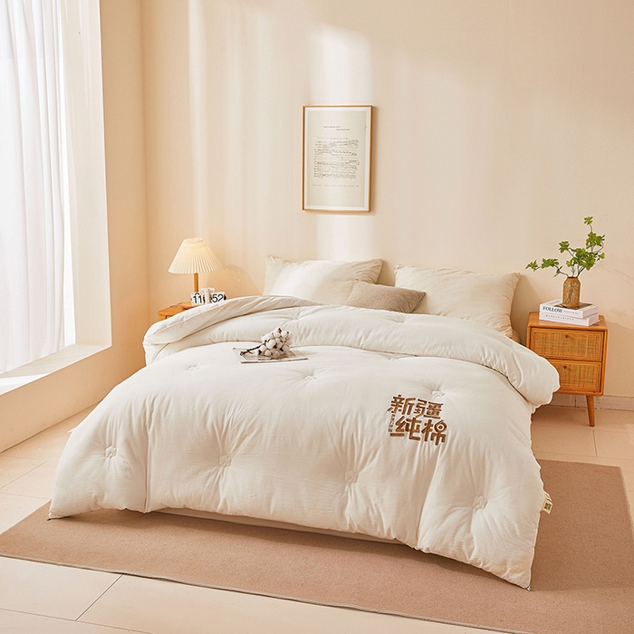 91家纺网 家纺一手货源 找家纺 （总）美梦里 2025新款刺绣款100％里外纯棉棉花冬被