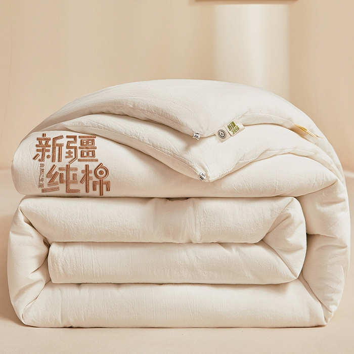 91家纺网 家纺一手货源 找家纺 （总）美梦里 2025新款刺绣款100％里外纯棉棉花冬被