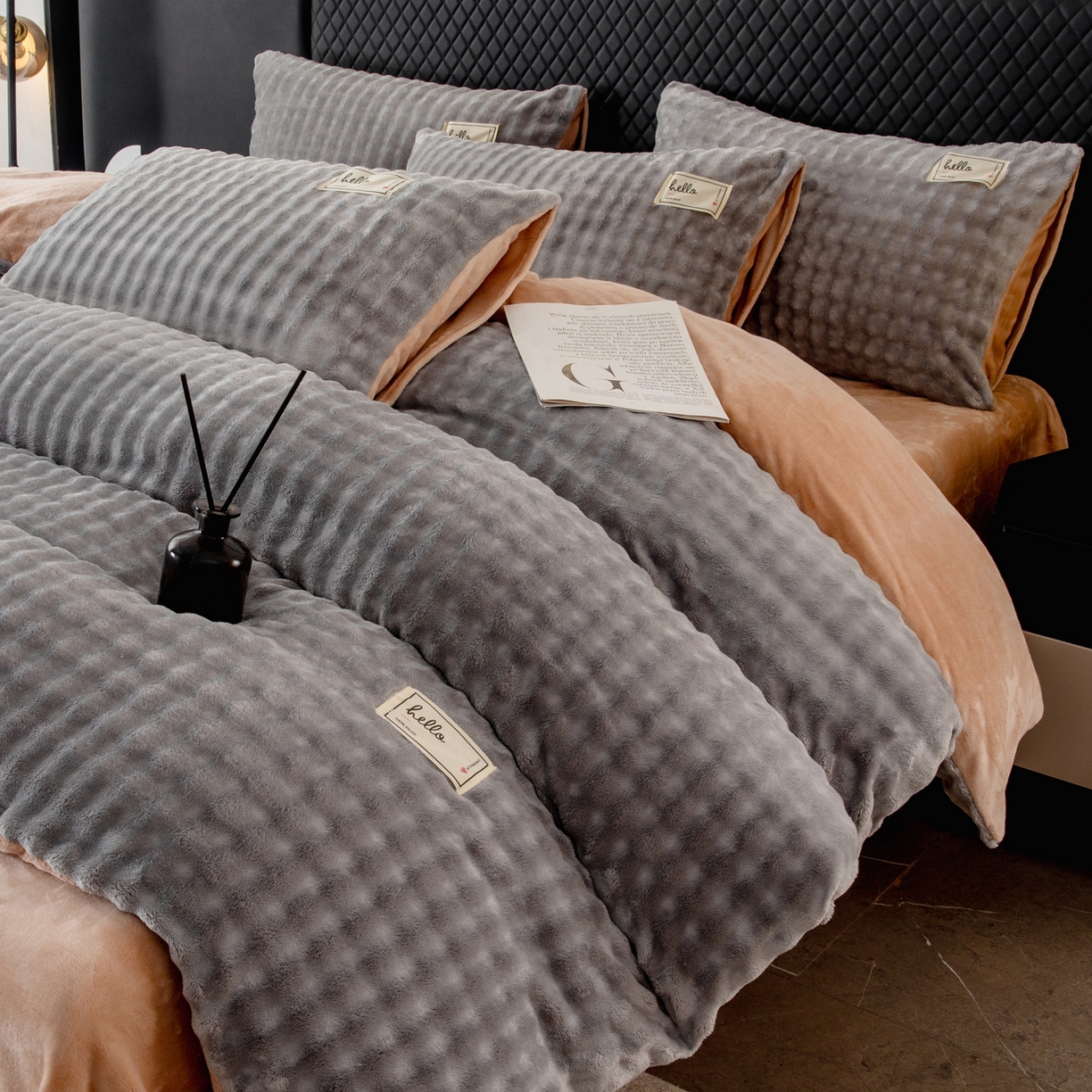 91家纺网 家纺一手货源 找家纺 （总）莱凯家纺 2025新款泡泡牛奶绒被套单被套单品被套单件被套-泡泡