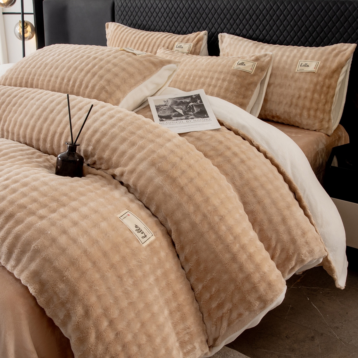 91家纺网 家纺一手货源 找家纺 （总）莱凯家纺 2025新款泡泡牛奶绒被套单被套单品被套单件被套-泡泡