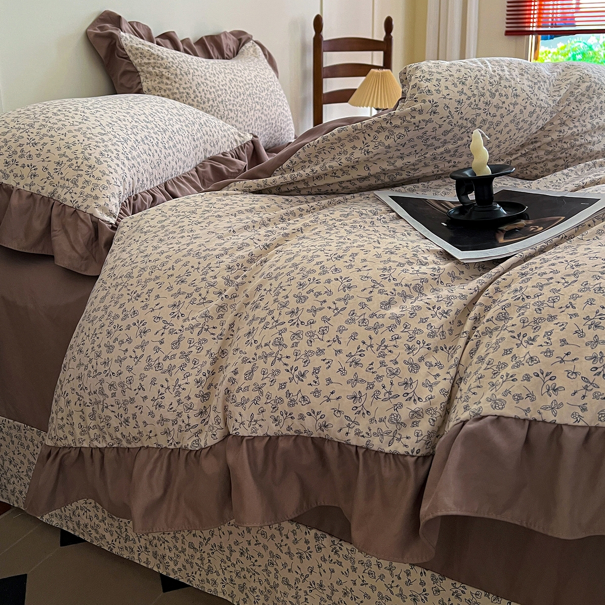 91家纺网 家纺一手货源 找家纺 （总）梦莱斯 2025新款高克重云感棉四件套-花边款