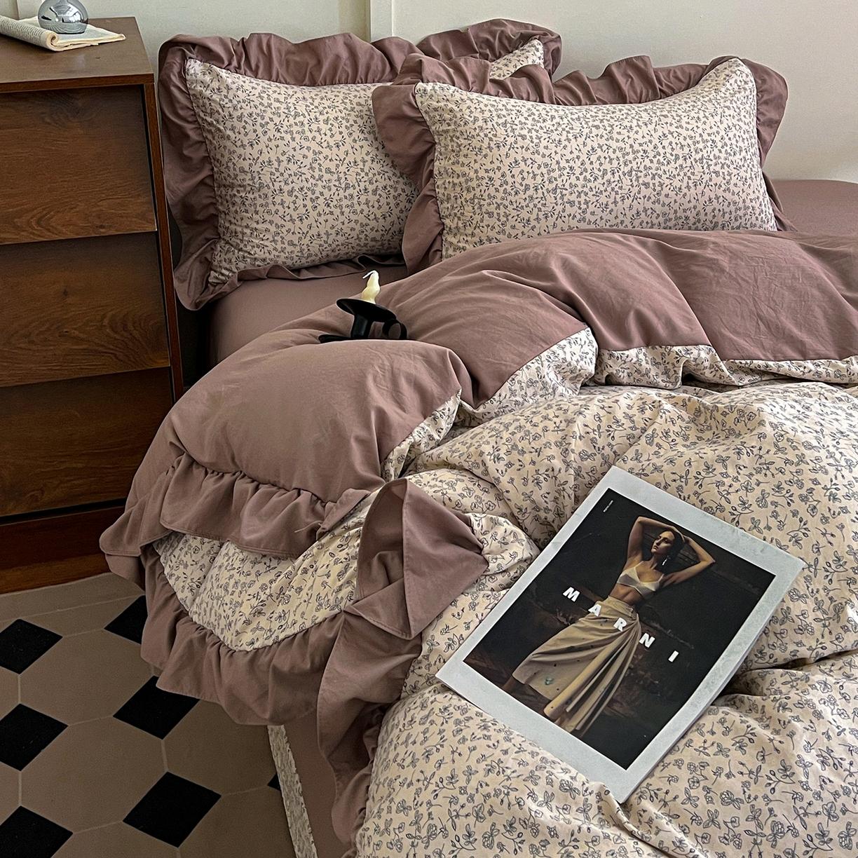 91家纺网 家纺一手货源 找家纺 梦莱斯 2025新款高克重云感棉四件套-花边款 赫拉