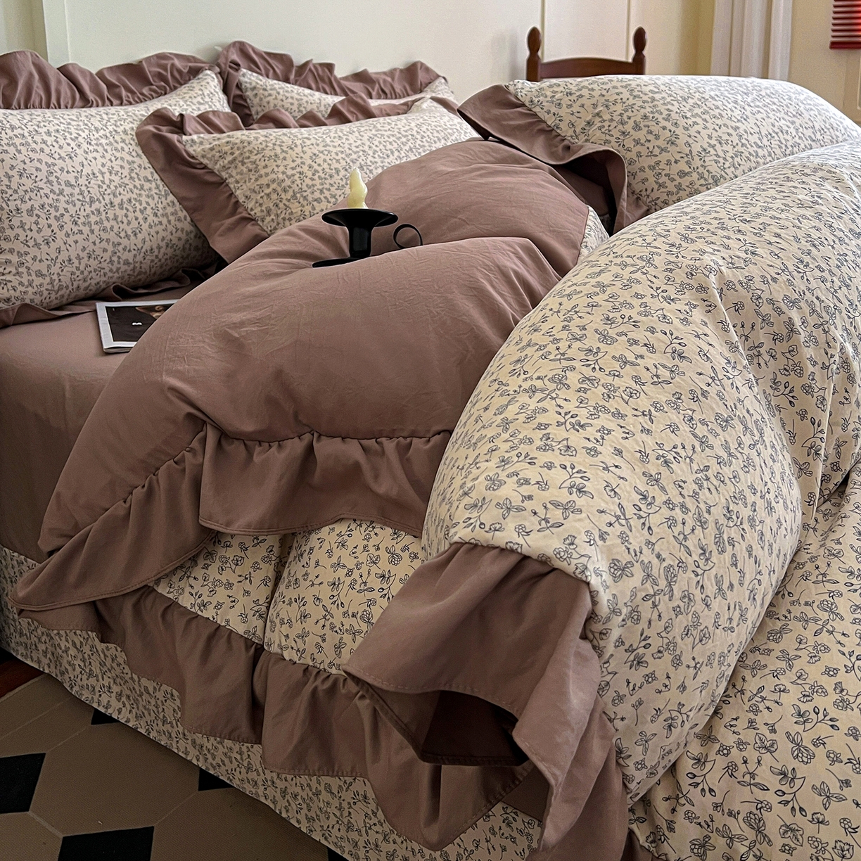 91家纺网 家纺一手货源 找家纺 梦莱斯 2025新款高克重云感棉四件套-花边款 赫拉