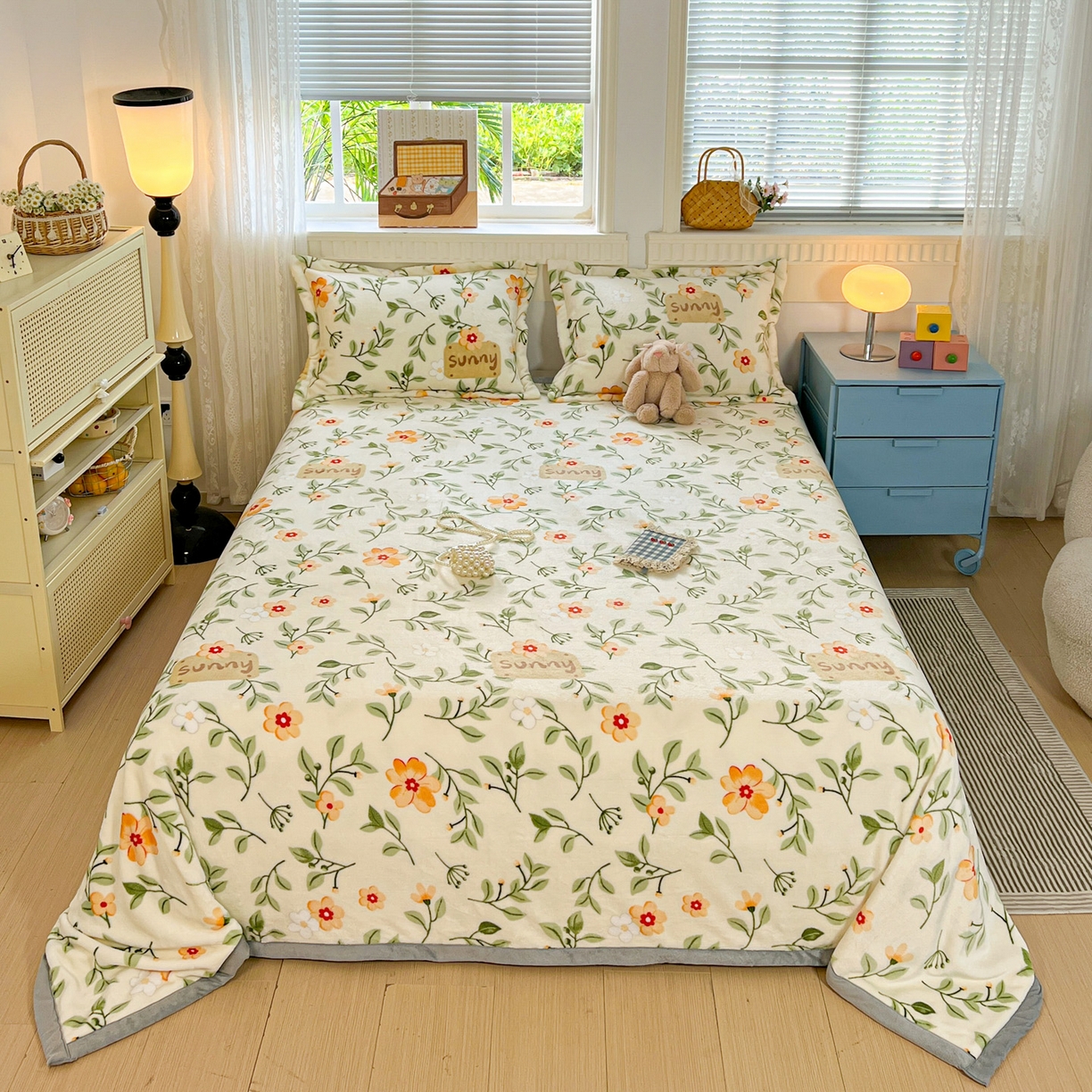 91家纺网 家纺一手货源 找家纺 （总）启发 2025新款高克重双面牛奶绒印花系列床单三件套