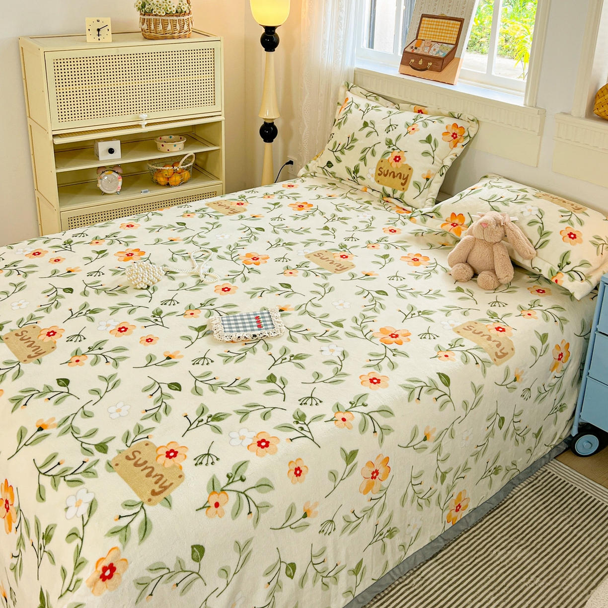 91家纺网 家纺一手货源 找家纺 （总）启发 2025新款高克重双面牛奶绒印花系列床单三件套